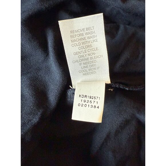 New w/ Tags J. Jill Navy Blue Floral Button Up Tie Belt Midi Dress W/ Pockets XL - Picture 7 of 7